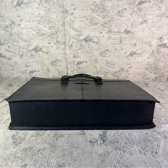 Jean Paul Gaultier 90s Vintage Black Leather Structured Portfolio - Picture 5 of 16